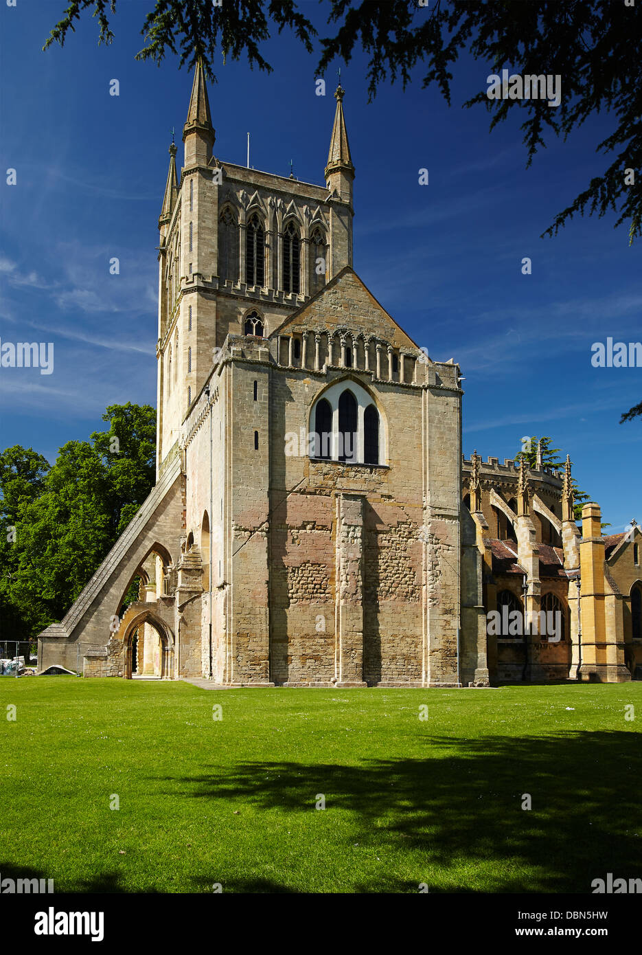 La Chiesa Abbaziale di Santa Croce, Pershore, Gloucestershire, England, Regno Unito Foto Stock