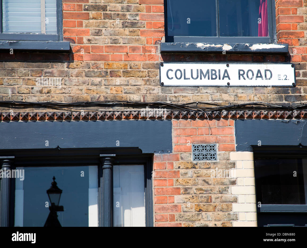 Columbia Rd Sign in London E2 - REGNO UNITO Foto Stock