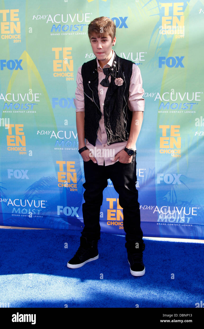 Justin Bieber 2011 Teen Choice Awards tenutosi al Gibson Anfiteatro - Arrivi CITTÀ UNIVERSALE, California - 07.08.11 Foto Stock