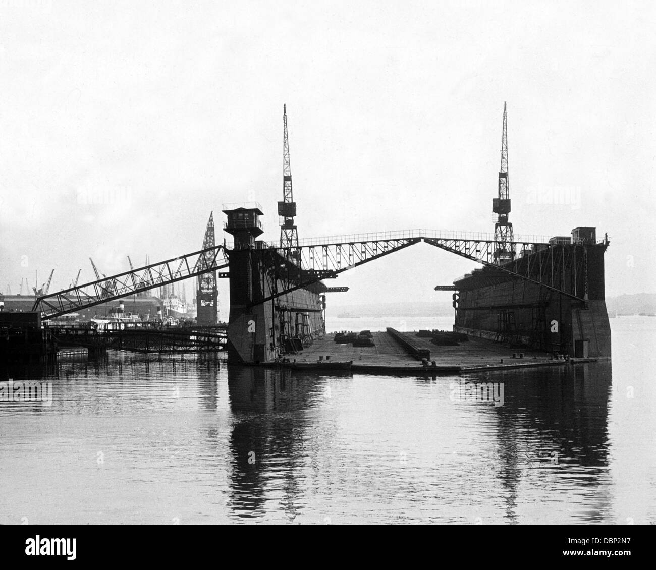 Southampton Floating Dry Dock 1930s Foto Stock