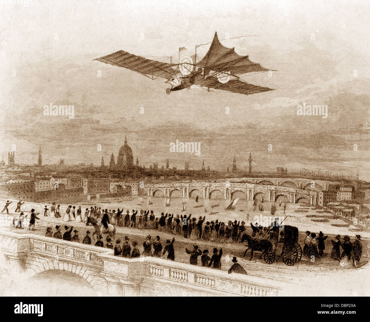 L'Arial Carrello a vapore una illustrazione della proposta macchina volante probabilmente 1840s Foto Stock