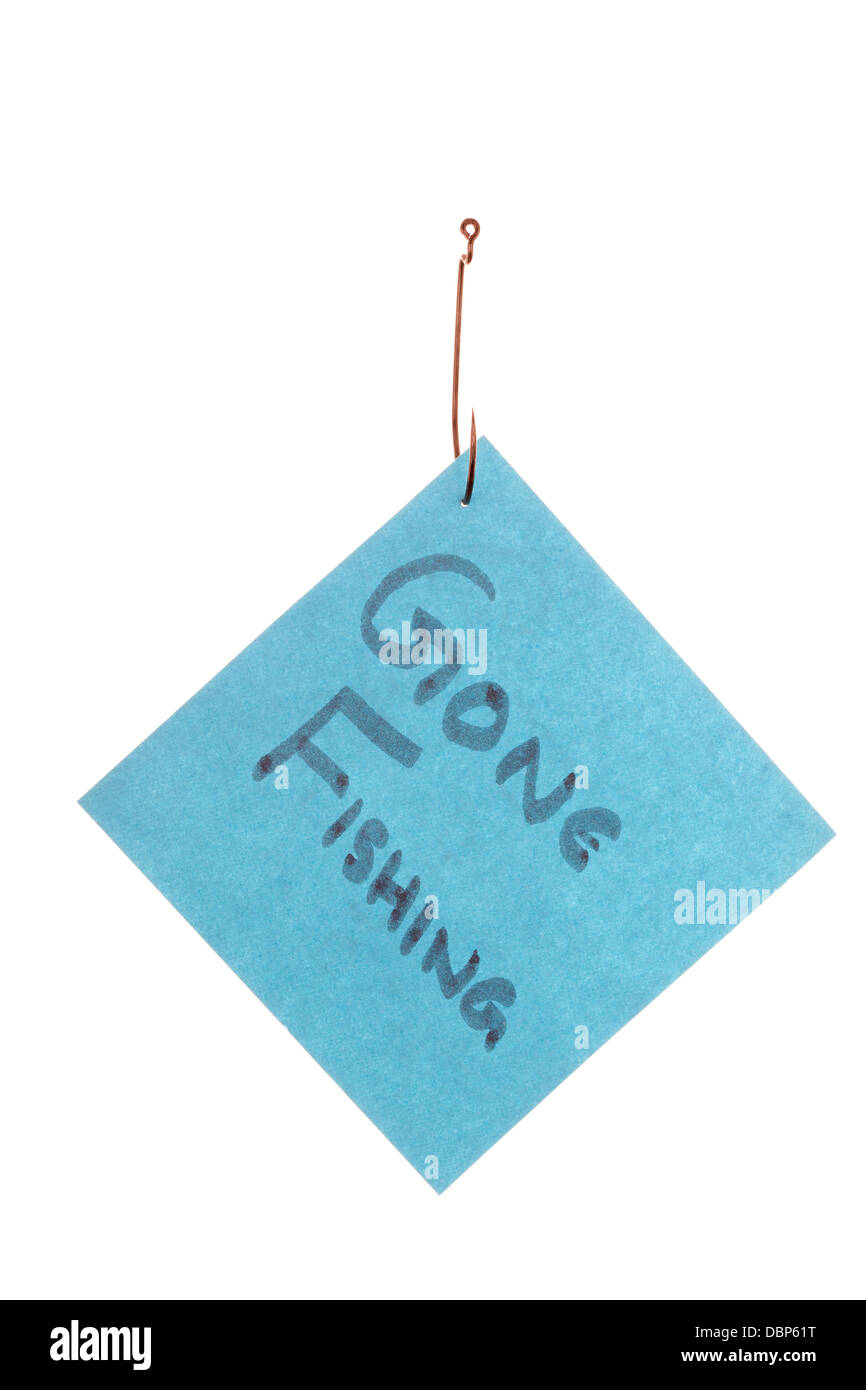 Carta catturati in un gancio Foto Stock