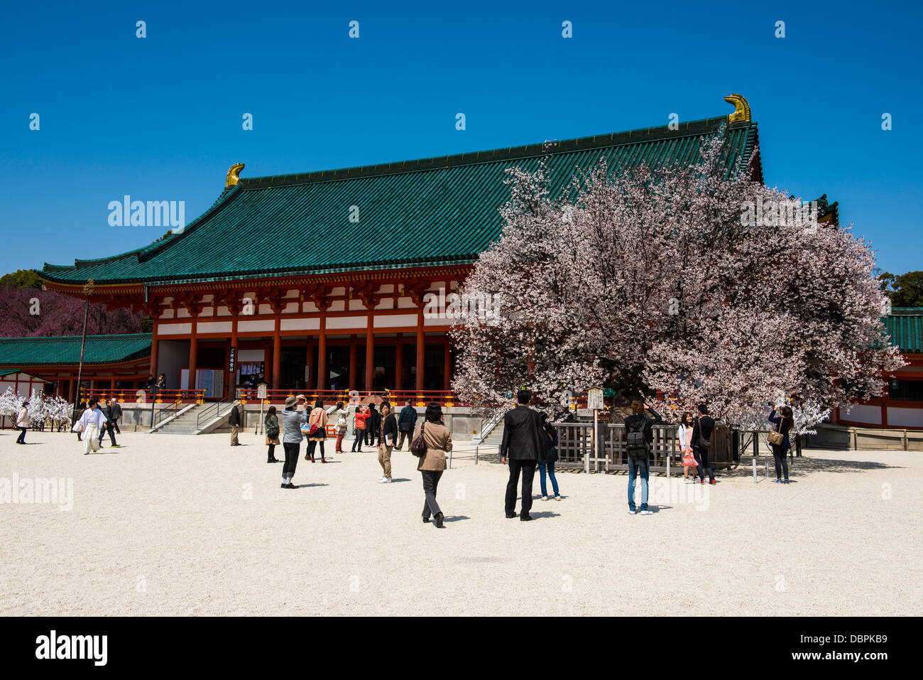 Nel parco la Heian Jingu, Kyoto, Giappone, Asia Foto Stock