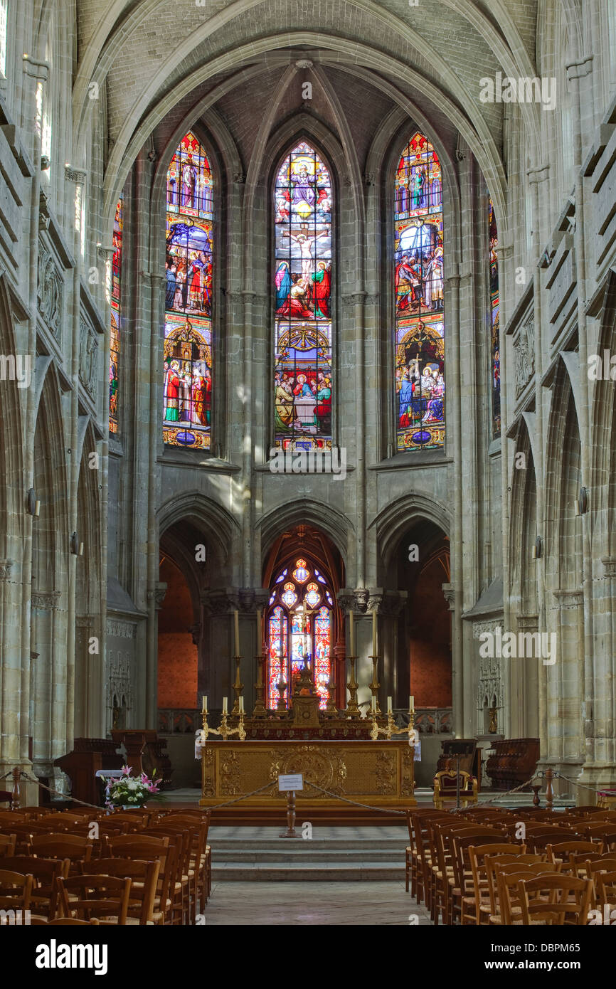 La navata di Saint Louis de Blois cattedrale, Blois, Loir-et-Cher, Centre, Francia, Europa Foto Stock