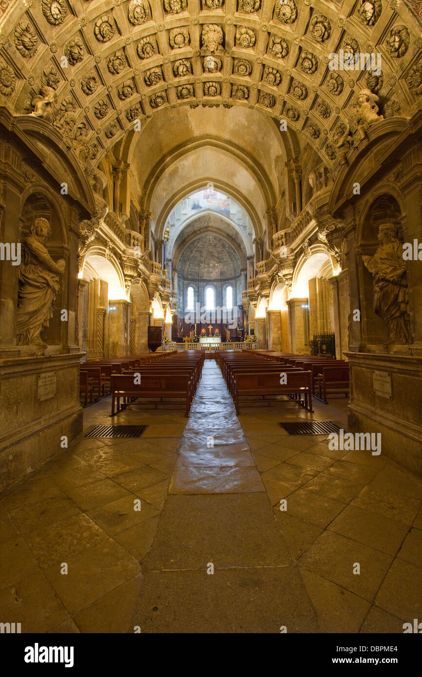 La navata di Notre Dame des Doms d'Avignon cattedrale, Avignon Vaucluse  Francia, Europa Foto stock - Alamy