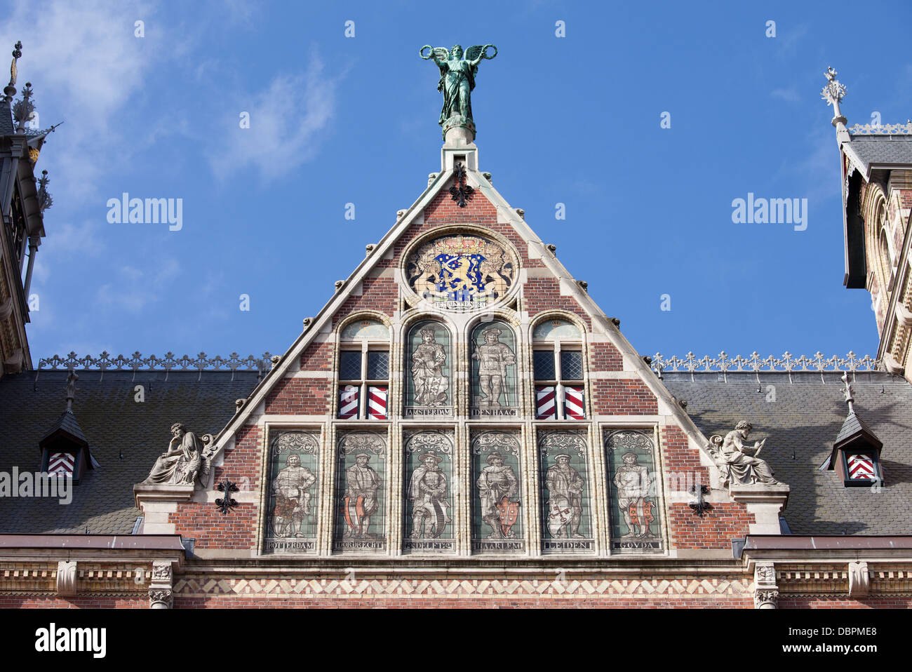 Il Museo Rijks museo Nazionale dettagli esterni in Olanda, Amsterdam, Paesi Bassi. Foto Stock