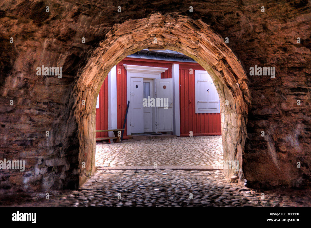 Drottningskaers kastell su Aspoe in Svezia Foto Stock