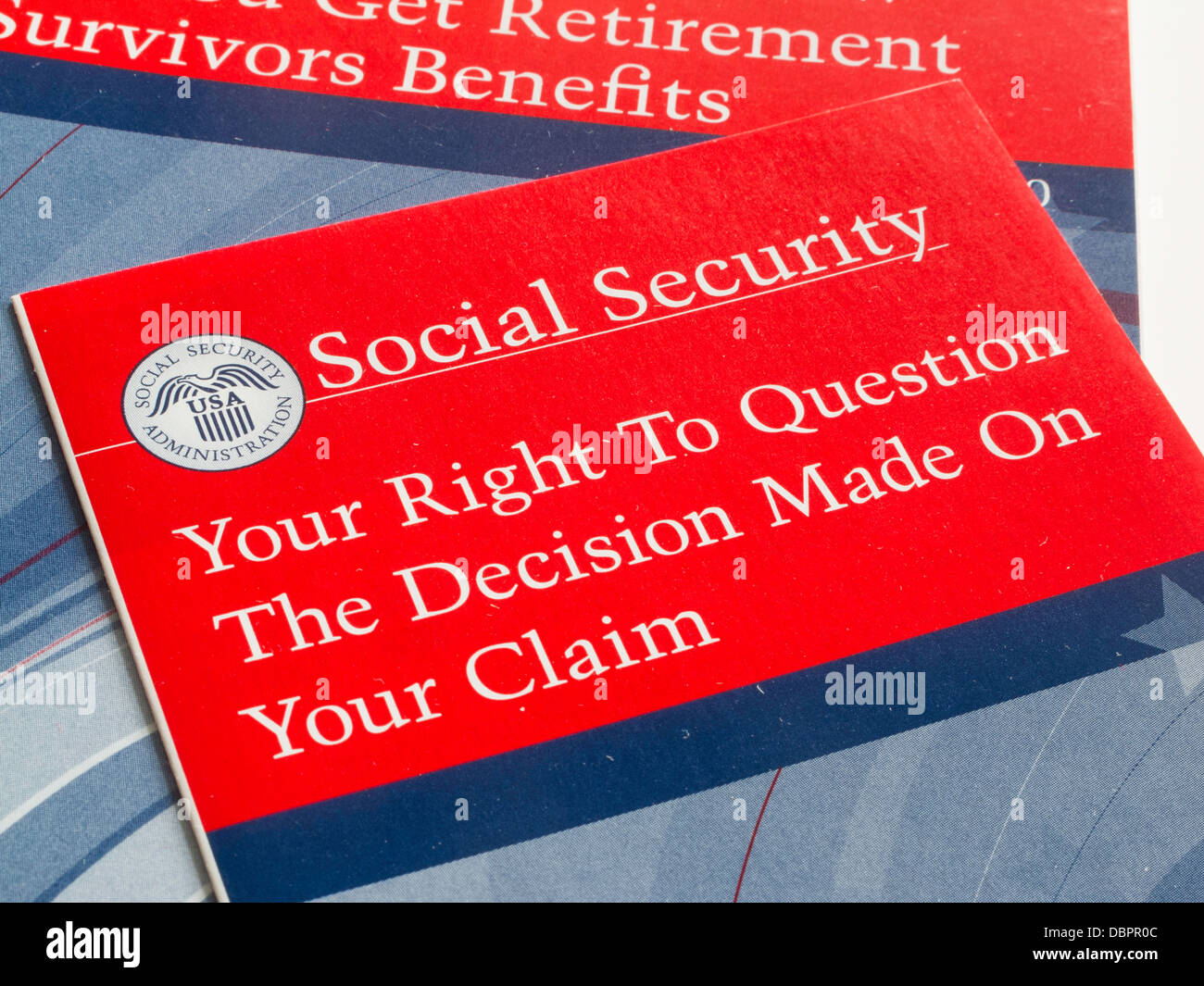 Stati Uniti La sicurezza sociale opuscoli Foto Stock