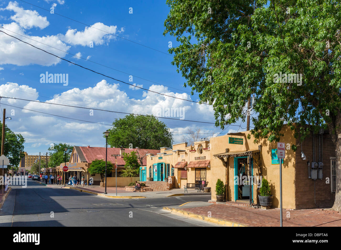 San Felipe Street, Città Vecchia di Albuquerque, Nuovo Messico, STATI UNITI D'AMERICA Foto Stock