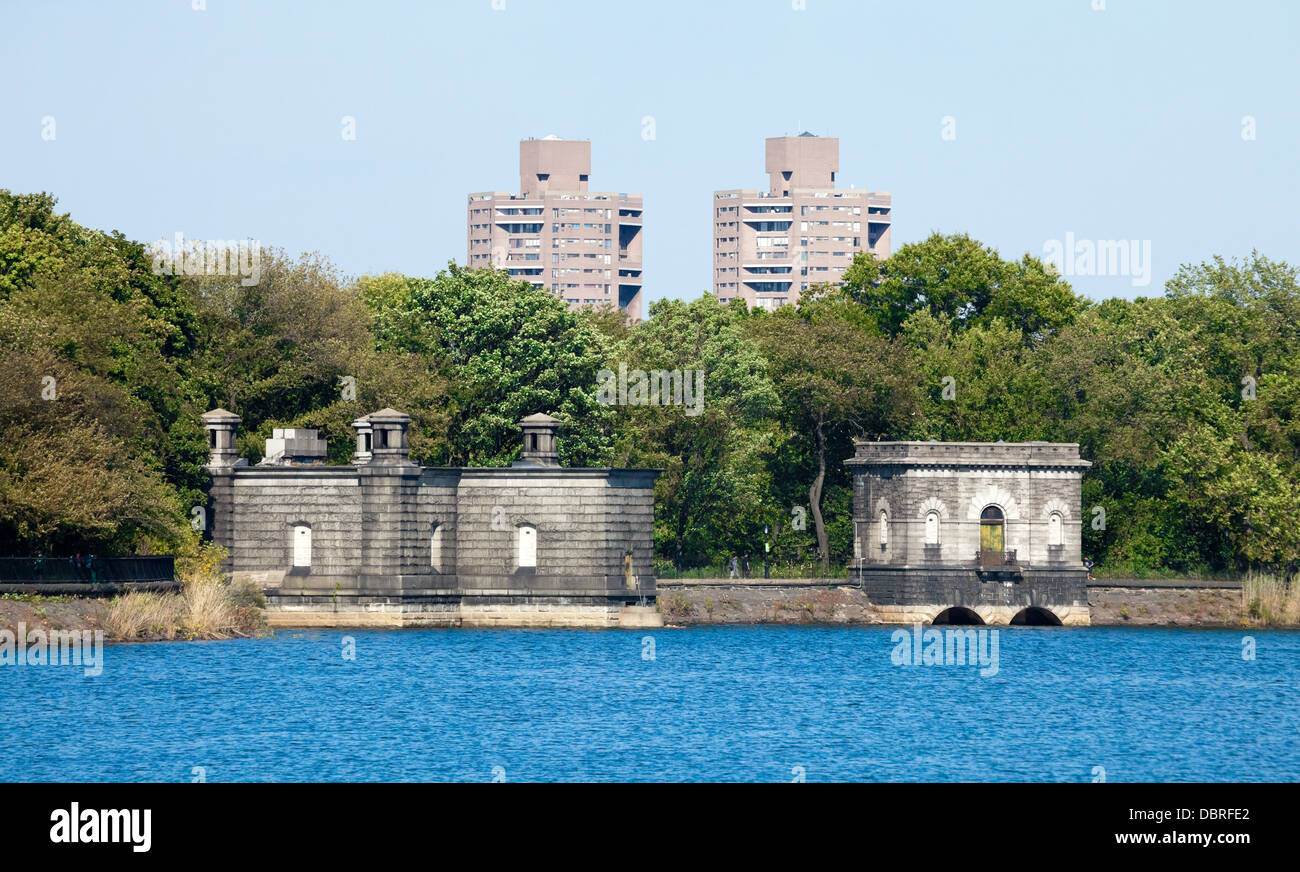 La città di New York, Central Park, Jacqueline Kennedy Onassis serbatoio Foto Stock