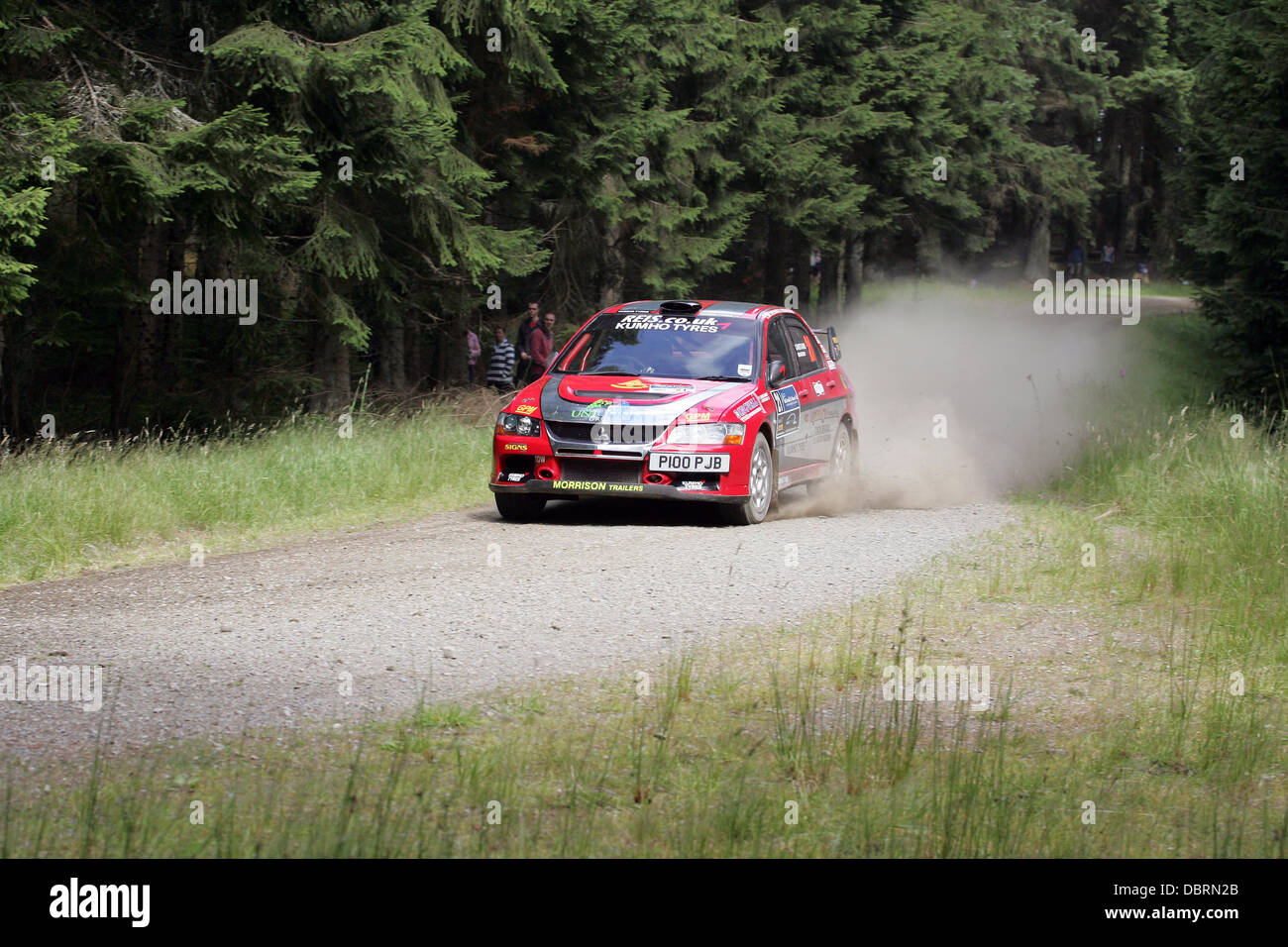 Gartly Moor, Regno Unito. 03 Ago, 2013. Un concorrente a velocità sul Gartly Moor fase di Speyside tappe del rally, Scozia. Sabato 3 Agosto, 2013. Credito: Malcolm gallone/Alamy Live News Foto Stock