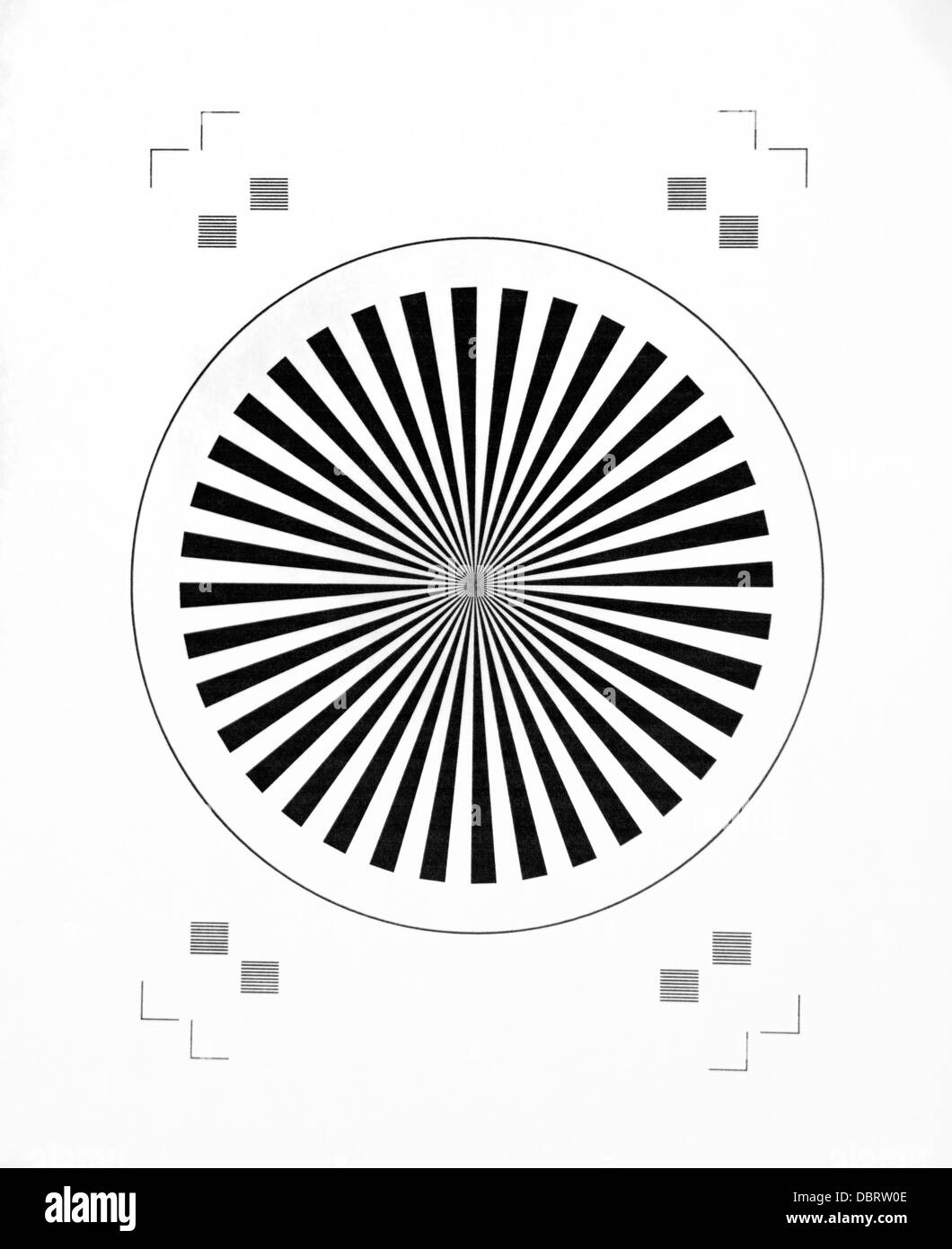 Cerchio di Fuoco utilizzato per il test di precisione della messa a fuoco Foto Stock