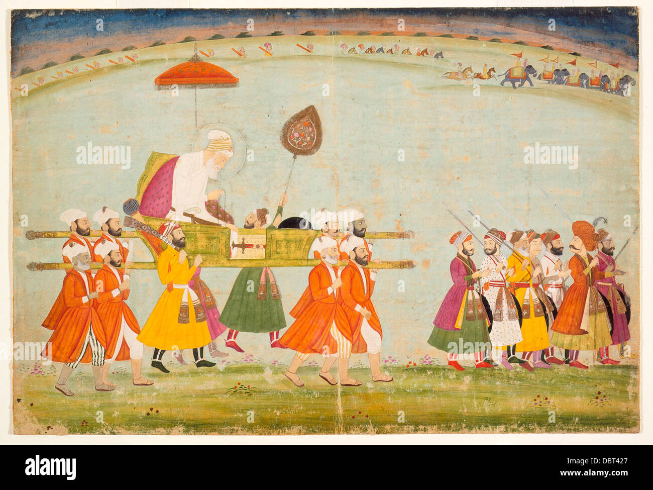 L'imperatore Aurangzeb portati su un Palanquin M.72.75.3 Foto Stock