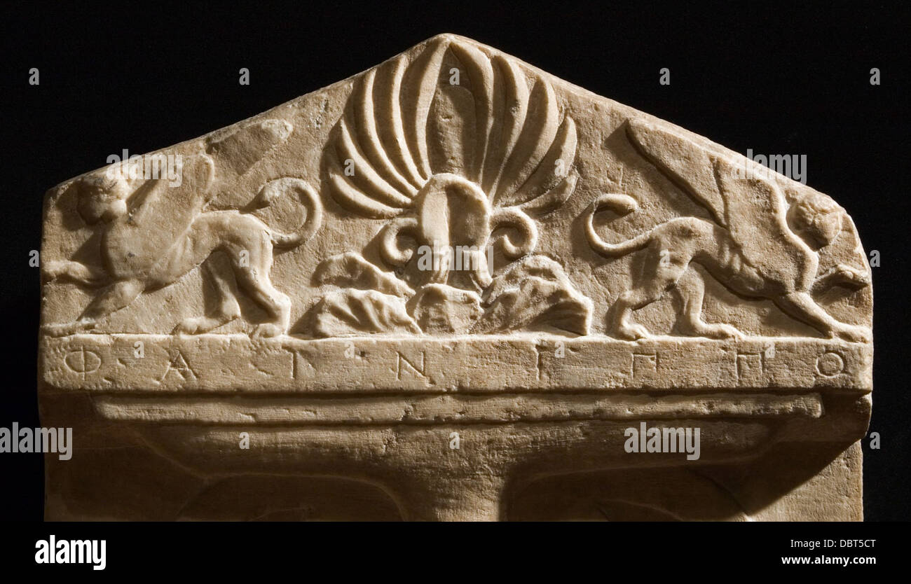 Grave Stele di Phainippos 47.8.11 (2 di 2) Foto Stock