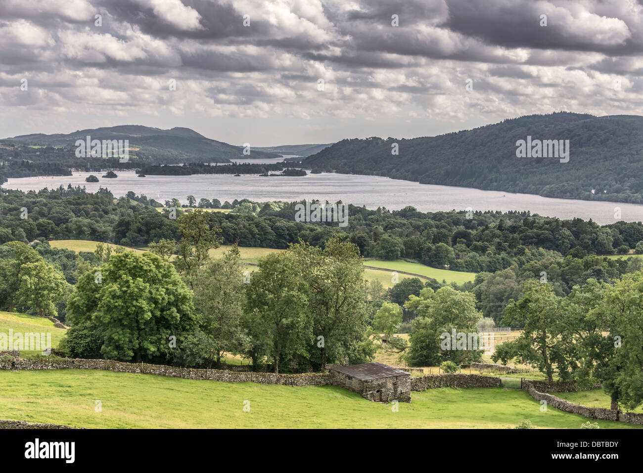 Lago di Windermere Cumbria North West England. Lake District. Foto Stock