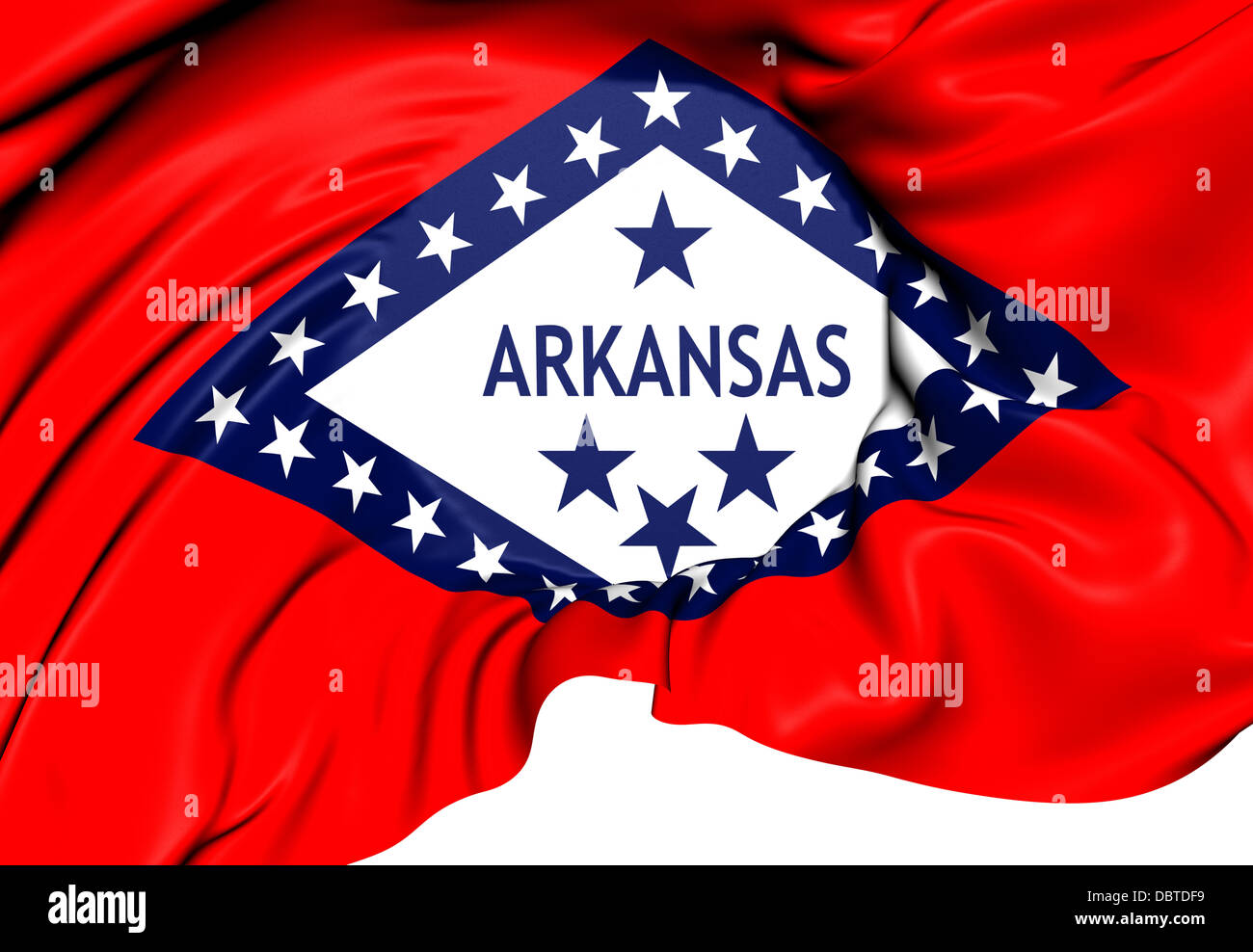 Bandiera dell'Arkansas, Stati Uniti d'America. Close up. Foto Stock