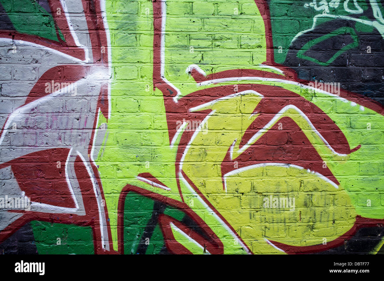 Parete arte dei graffiti artistici urbani London REGNO UNITO Foto Stock