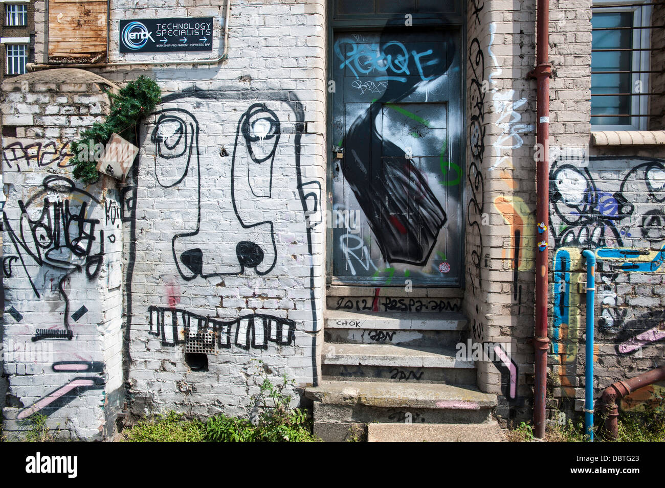 Graffiti Hackney wick e9 arte urbana artistico a parete Foto Stock