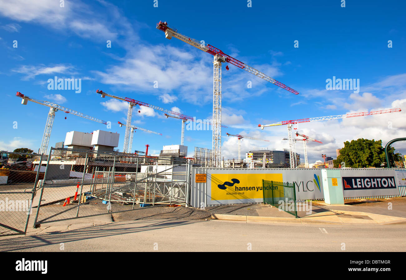 Il sito di costruzione del South Australian salute e istituto di ricerca medica Foto Stock