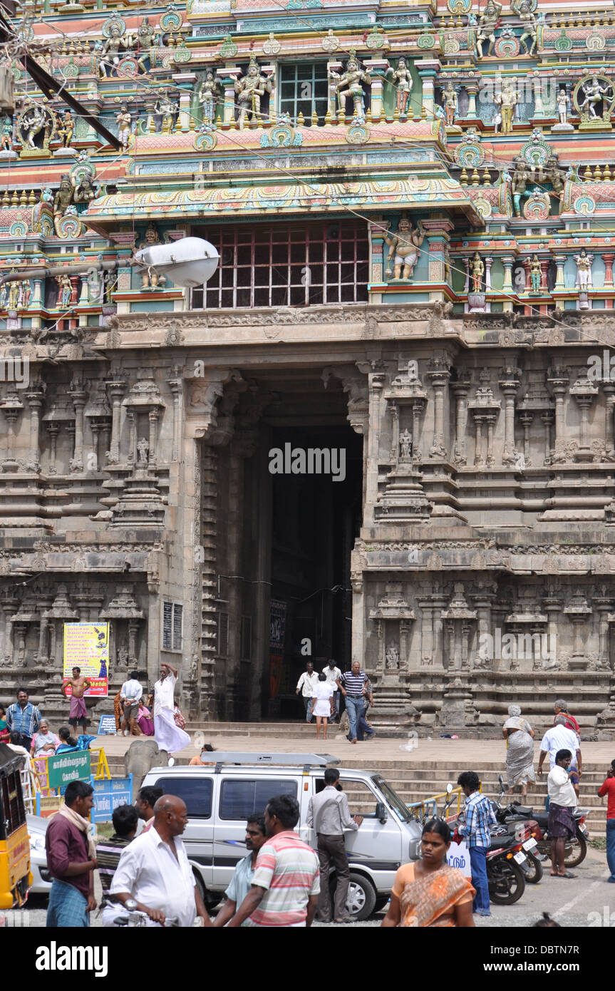 Porta a un tempio indù in India del sud Foto Stock
