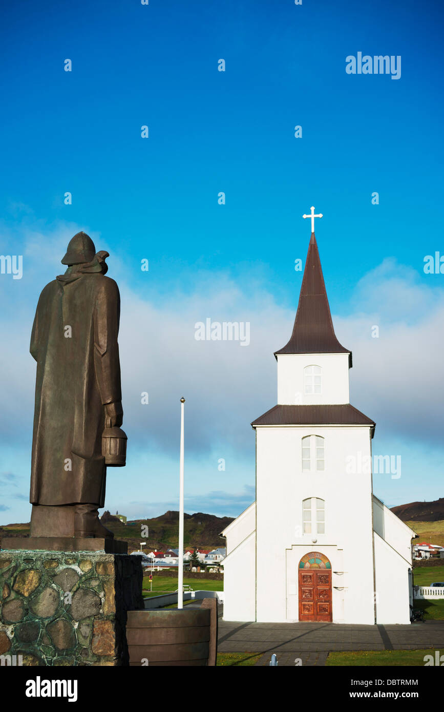 Chiesa nordica, Isola di Heimaey, Vestmannaeyjar, vulcaniche Isole Westman, Islanda, regioni polari Foto Stock