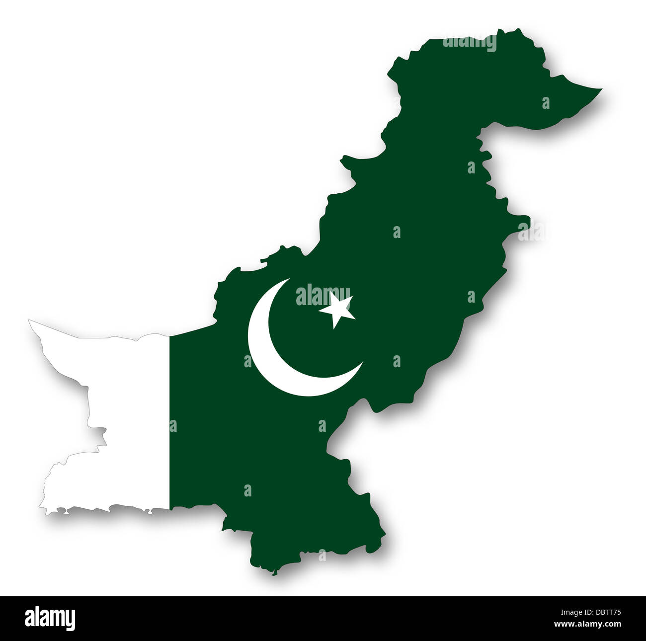 Mappa e bandiera del Pakistan Foto Stock