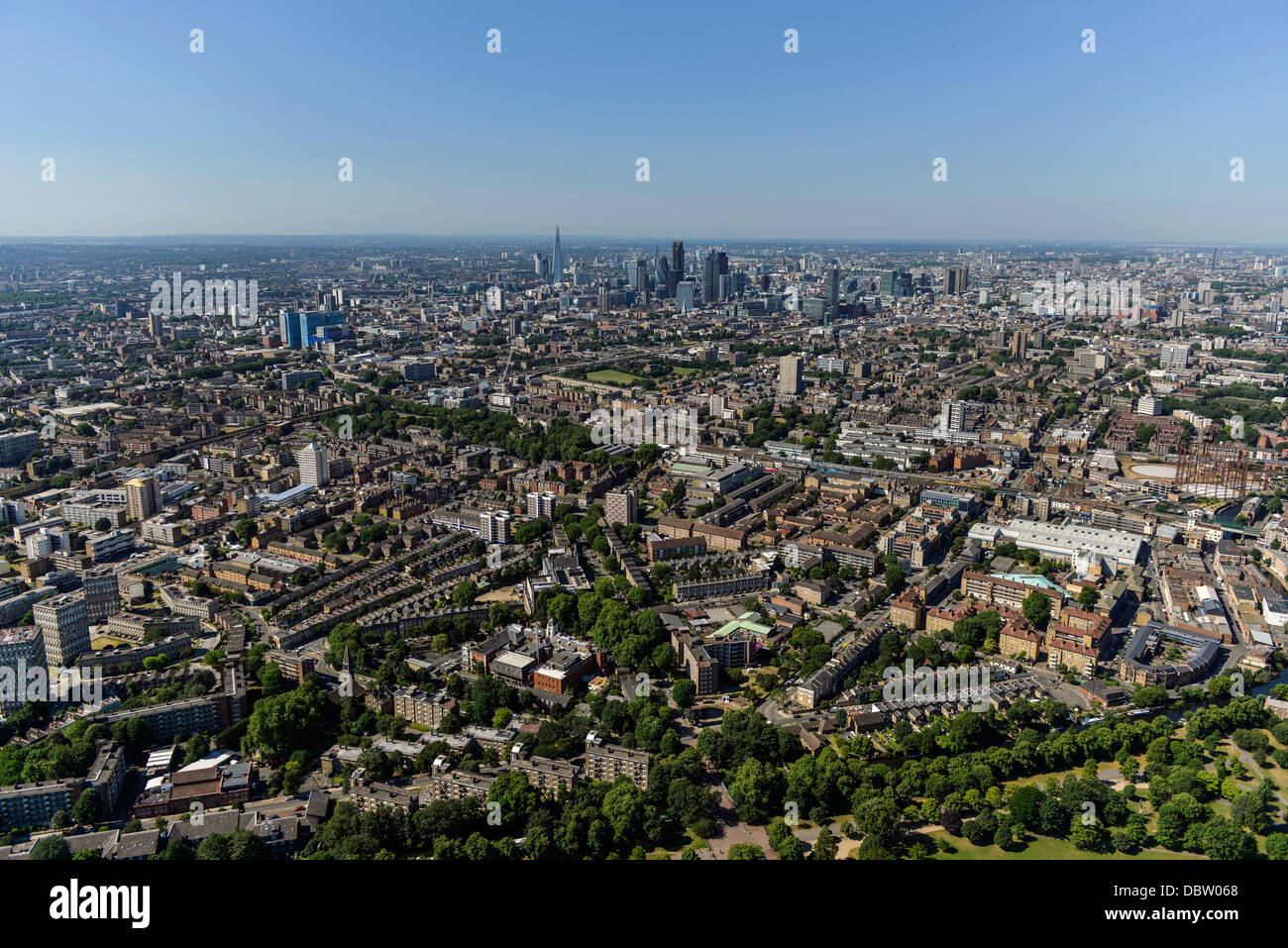 Fotografia aerea della skyline di Londra Foto Stock