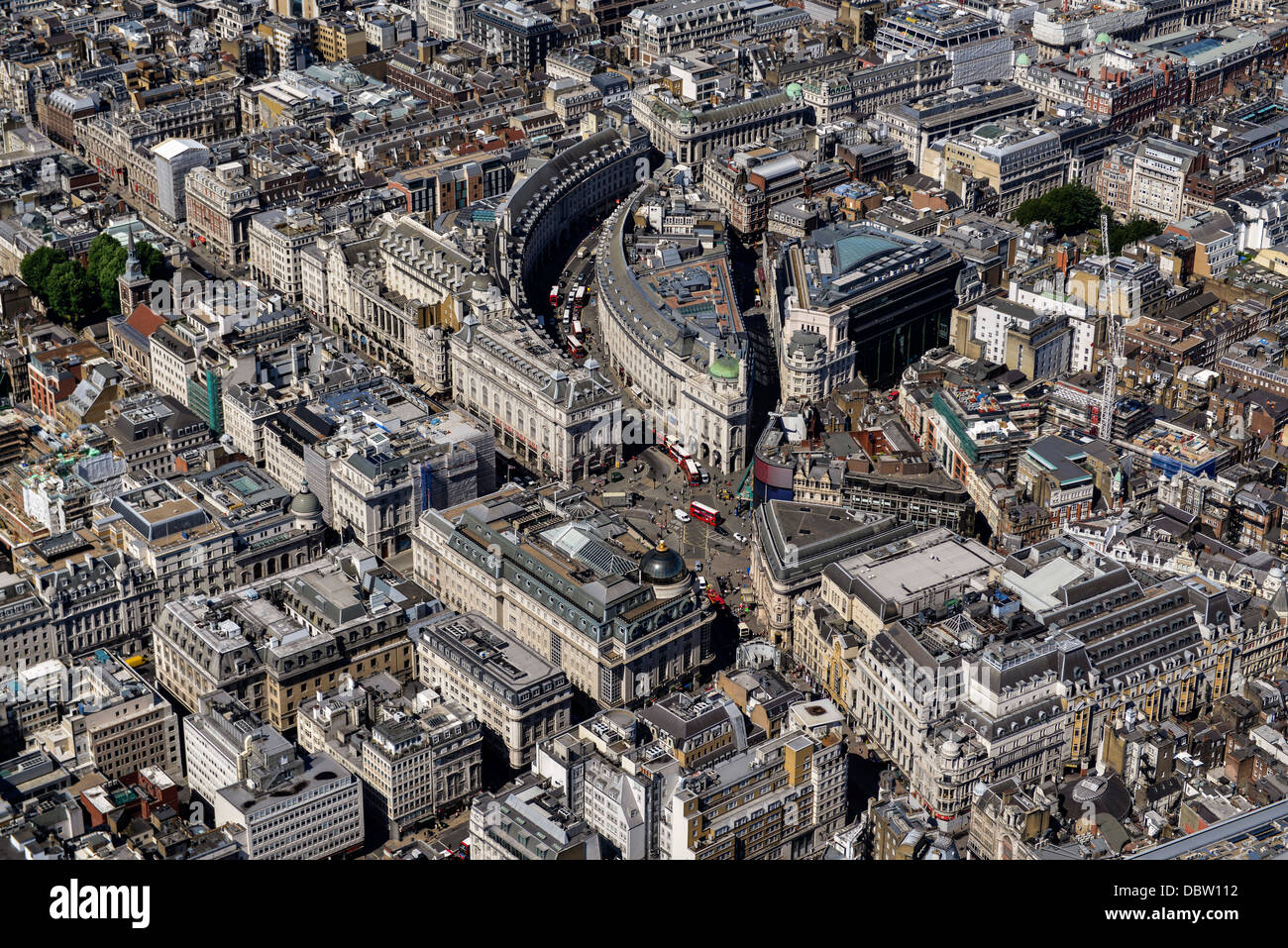 Fotografia aerea di Regent Street e la zona circostante. Foto Stock