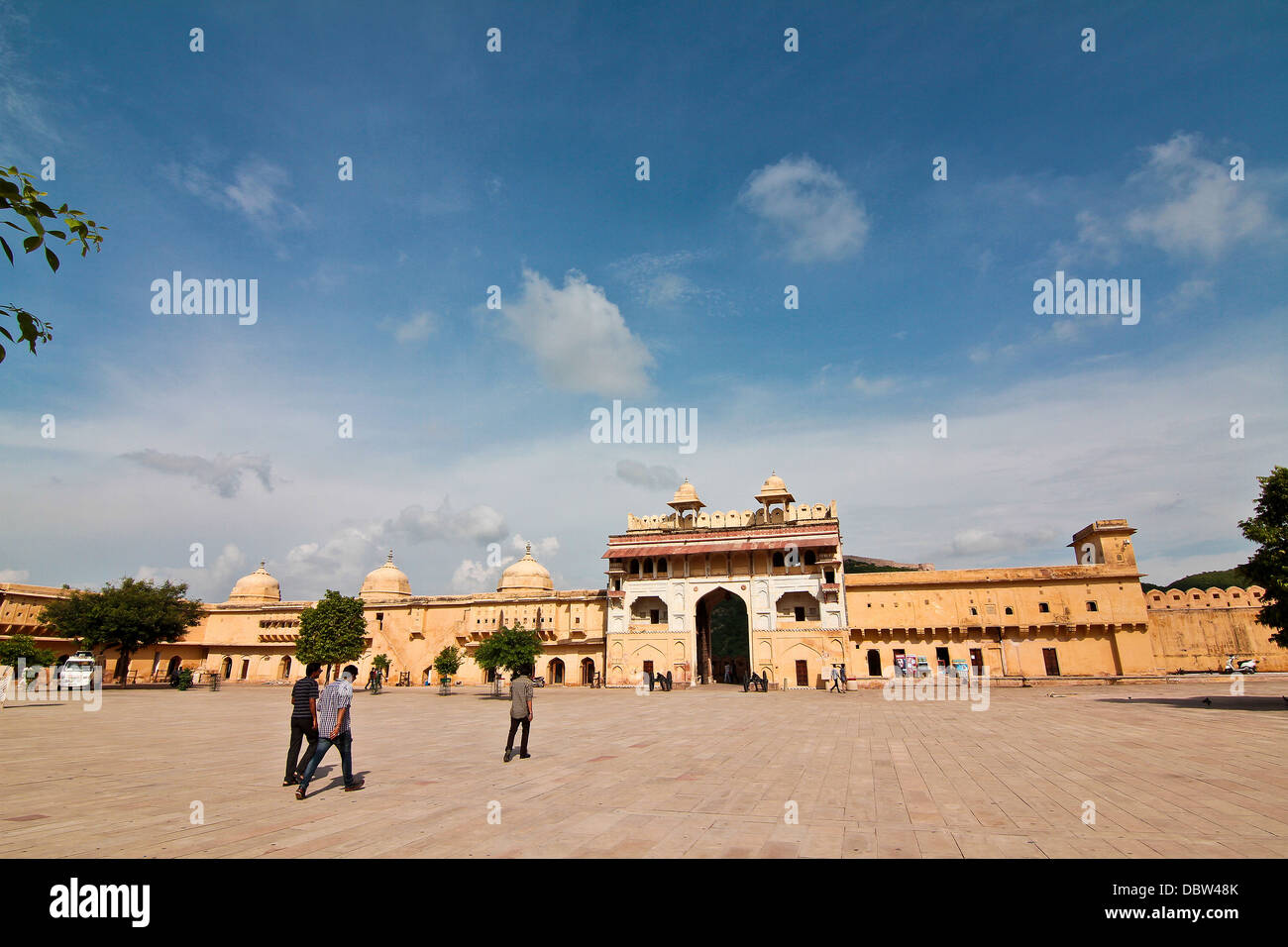Cortile interno del Forte Amer in Amer Rajasthan in India Foto Stock