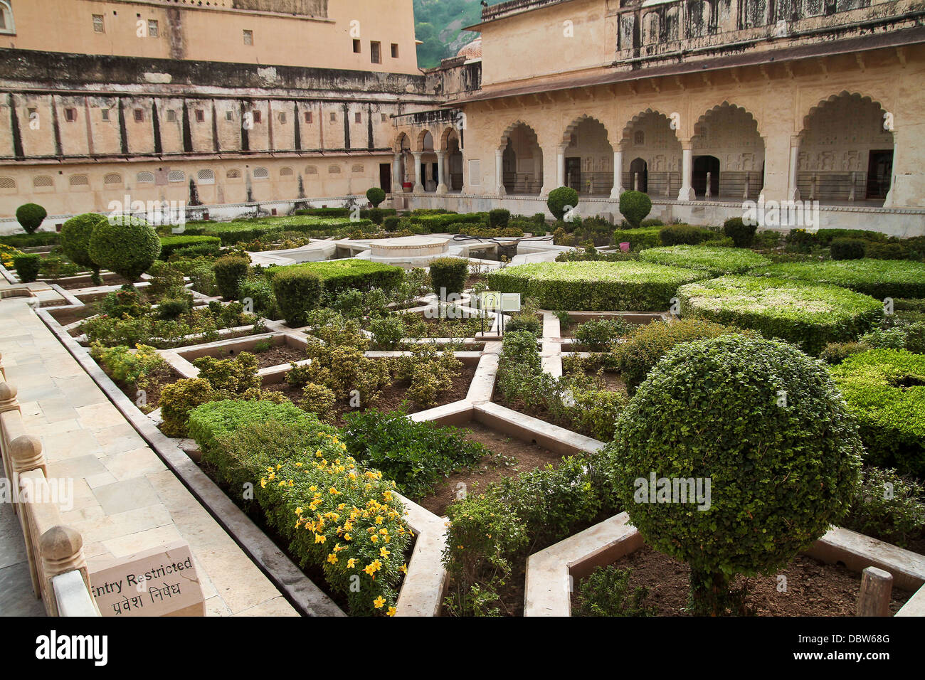 Forte Amer giardini in Jaipur India Foto Stock