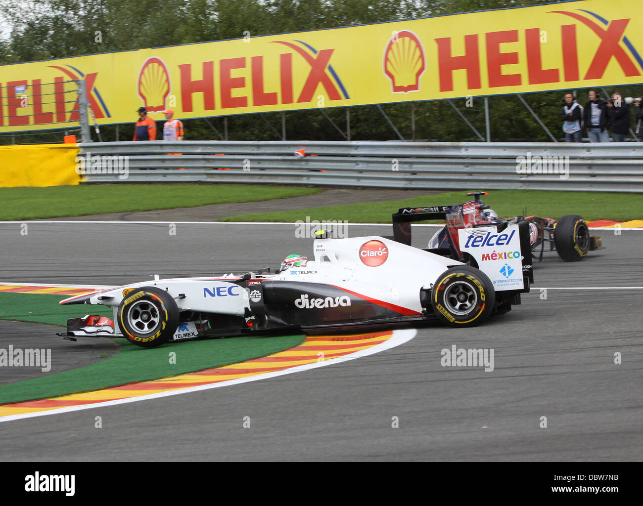 Juan Perez di Formula 1 - Il Gran Premio del Belgio tenutosi a Spa in Belgio - 28.08.11 Foto Stock
