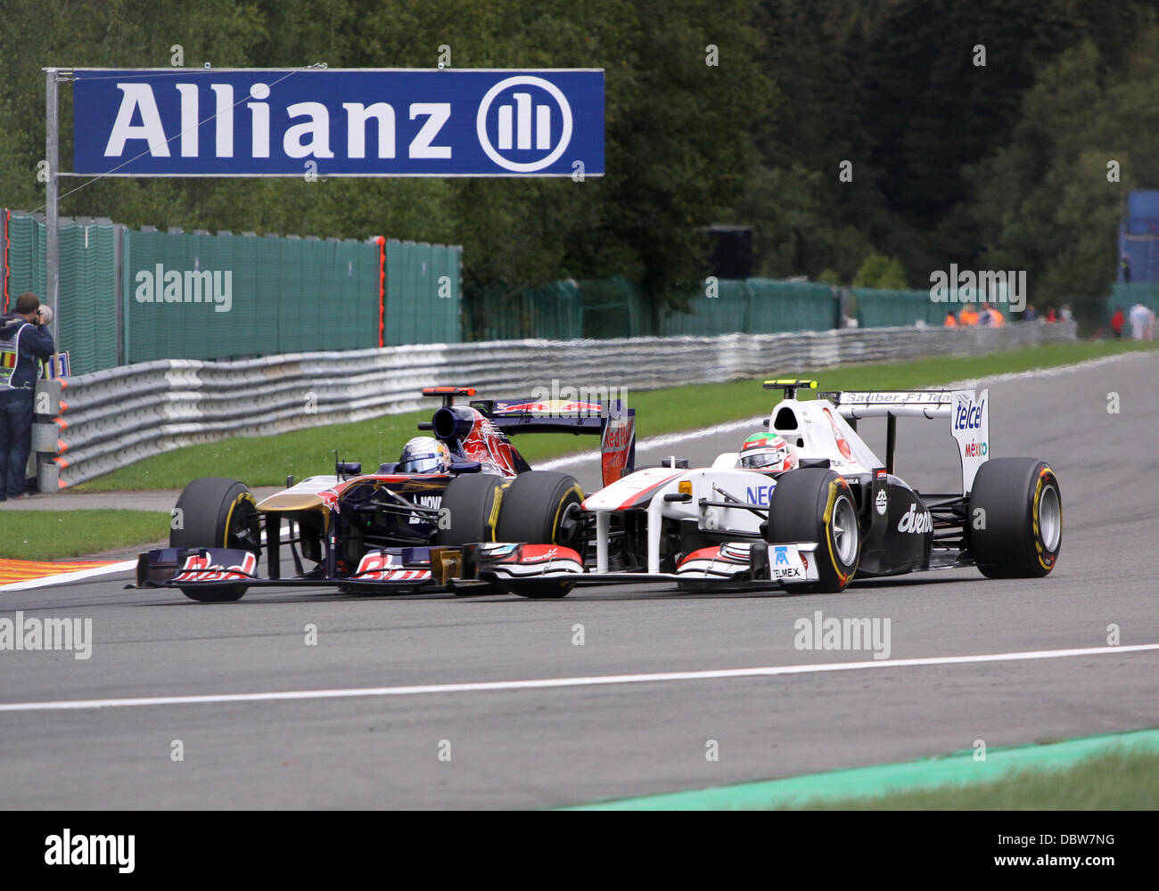 Juan Perez di Formula 1 - Il Gran Premio del Belgio tenutosi a Spa in Belgio - 28.08.11 Foto Stock