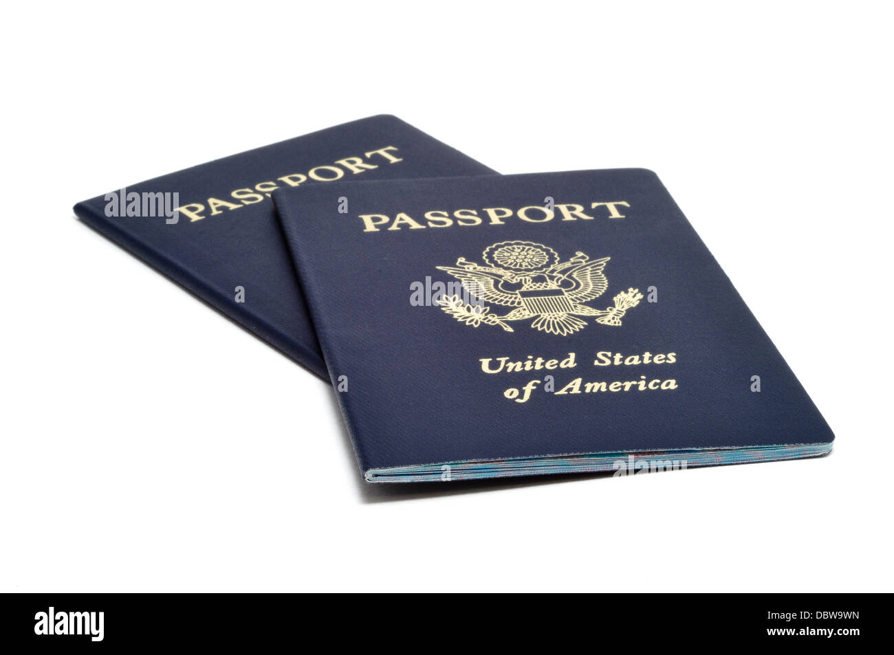 Noi di passaporti isolato su sfondo bianco Foto Stock