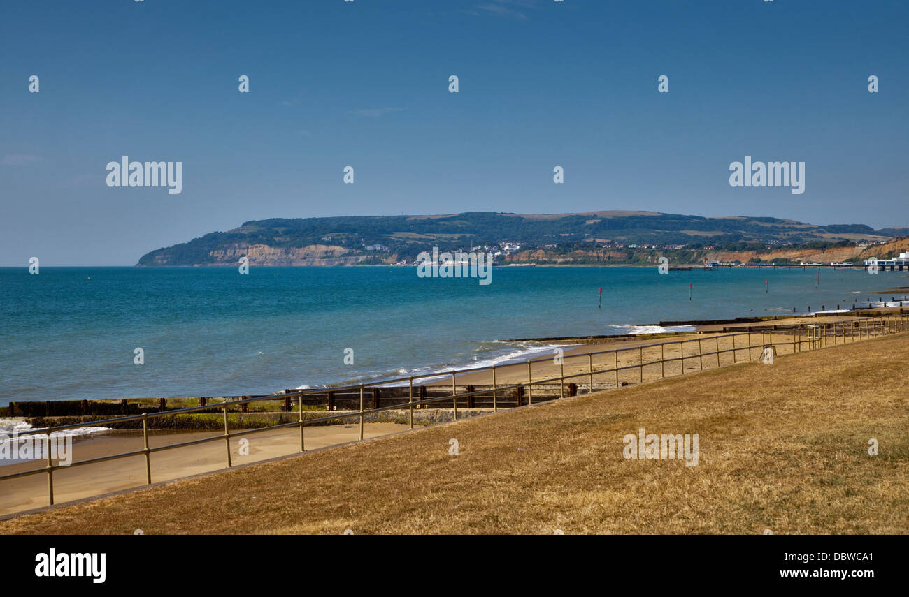 Spiaggia a Sandown, Isle of Wight, Hampshire, Inghilterra Foto Stock