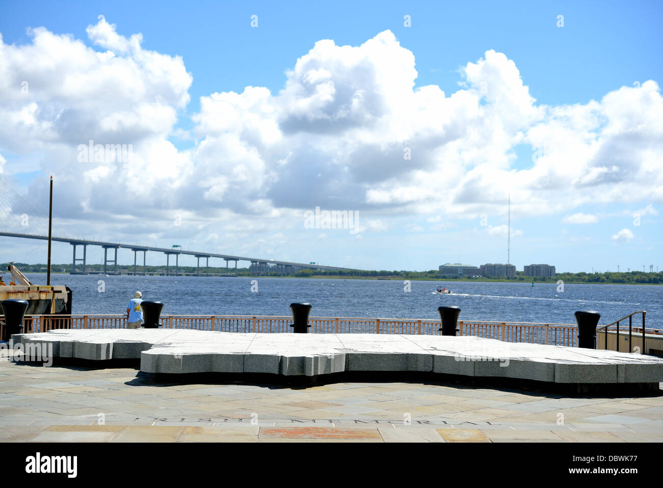 10' spessa mappa di granito di Irlanda a Charlotte Street park Foto Stock