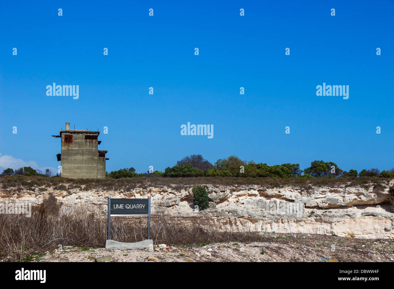 La cava di calce di Robben Island dove Nelson Mandela utilizzato per il lavoro Foto Stock