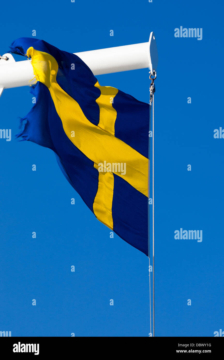 Nave passeggeri battenti bandiera svedese mentre ci si avvicina a  Stoccolma.Svezia Foto stock - Alamy