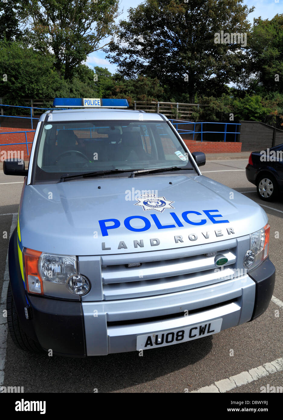 Norfolk Constabulary Land Rover, veicolo di polizia, England Regno Unito veicoli Foto Stock
