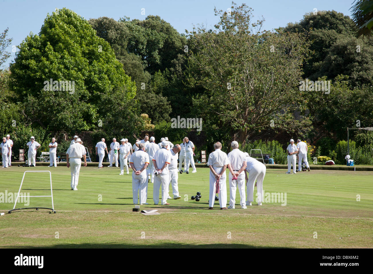 Corona Verde bocce, Cristchurch, Dorset, England, Regno Unito Foto Stock