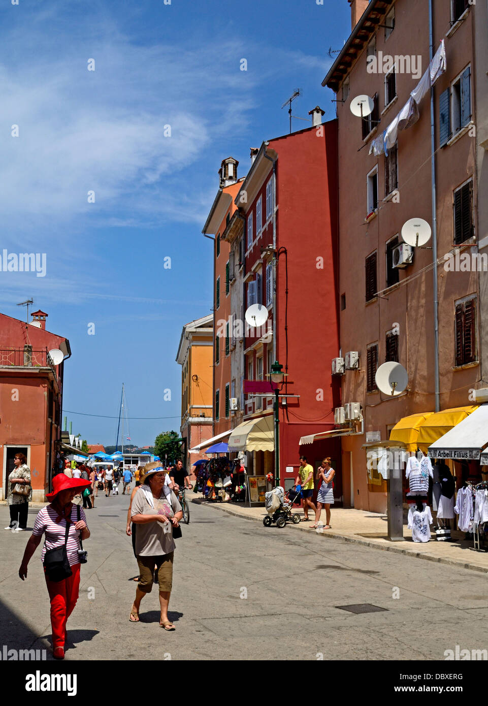 Rovigno Istria mare adriatico Croazia Europa street dettaglio Foto Stock