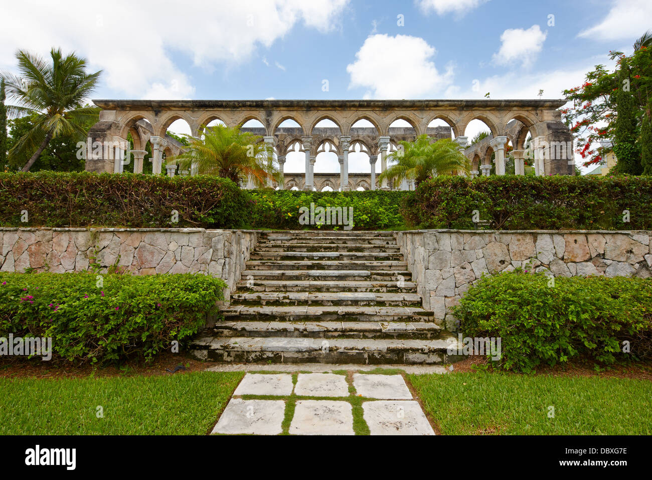 Giardini di Versailles chiostro francese, Nassau, New Providence Island, Bahamas Foto Stock