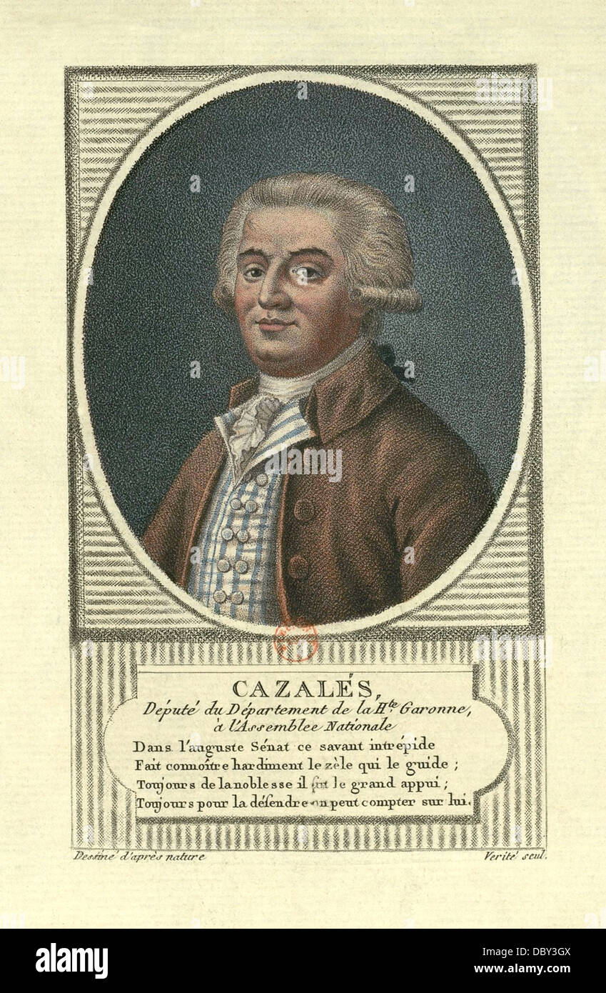Jacques Antoine Marie de Cazalès, (1758 - 1805), Vice Presidente della nobiltà della Haute-Garonne allo stato di generali. Foto Stock