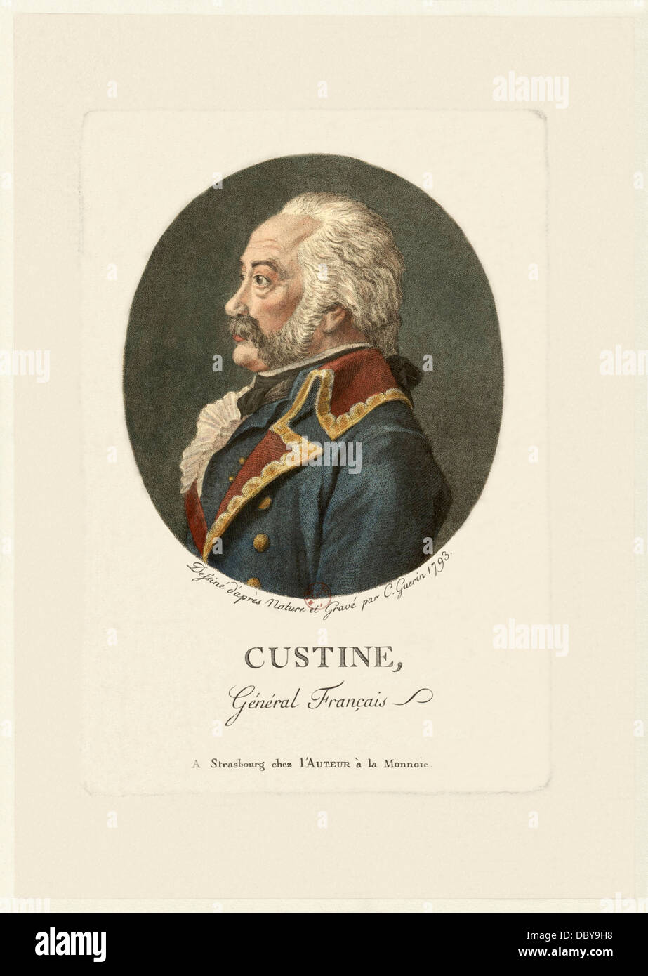 Adam Philippe, Comte de Custine (1742 - 1793). Generale Francese. Foto Stock