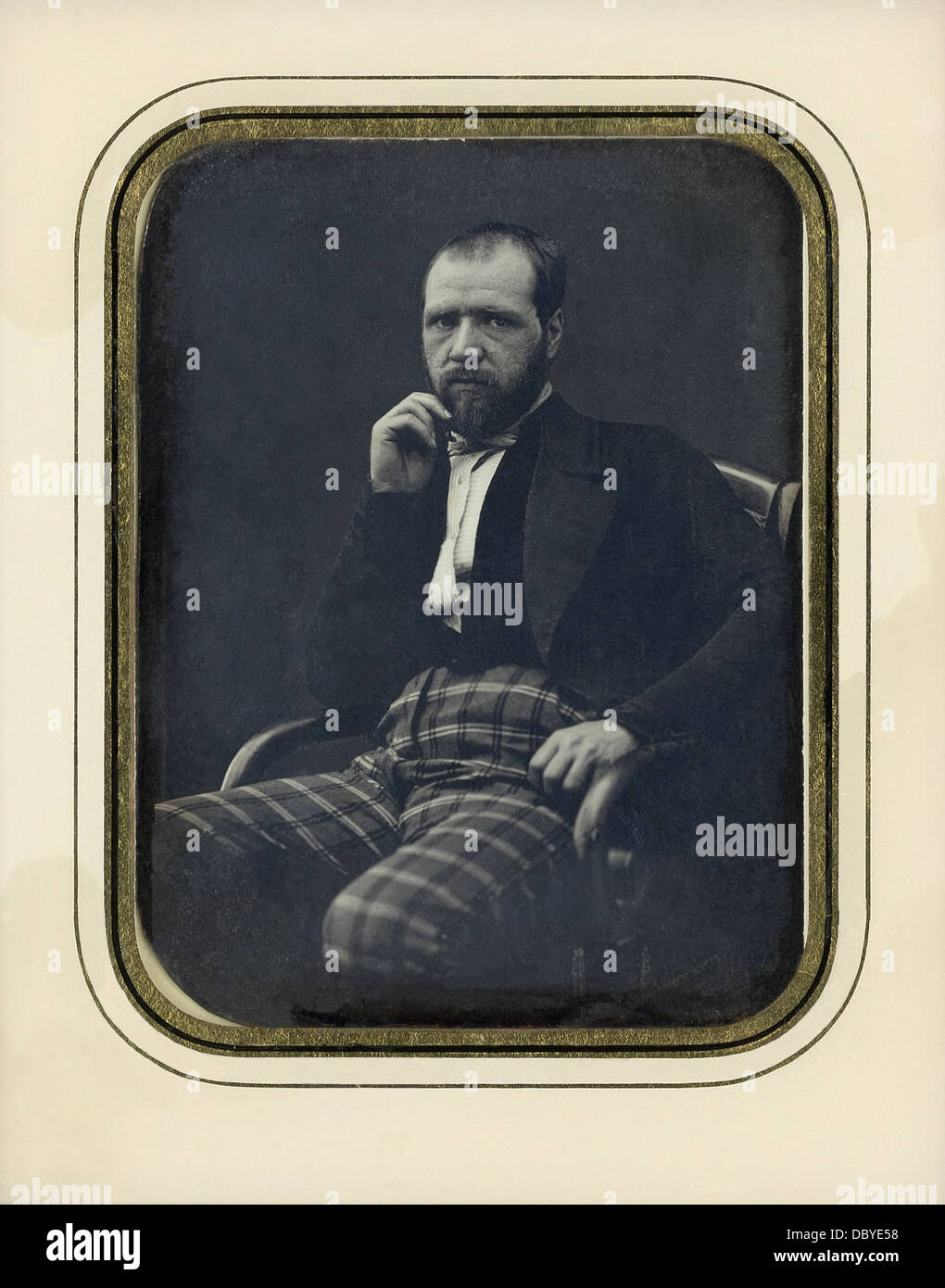 Alphonse Poitevin (1819 - 1882), fotografo francese. Selfportrait. Positivo diretto sulla fotografia in rame argentato, daguerreotype. Foto Stock