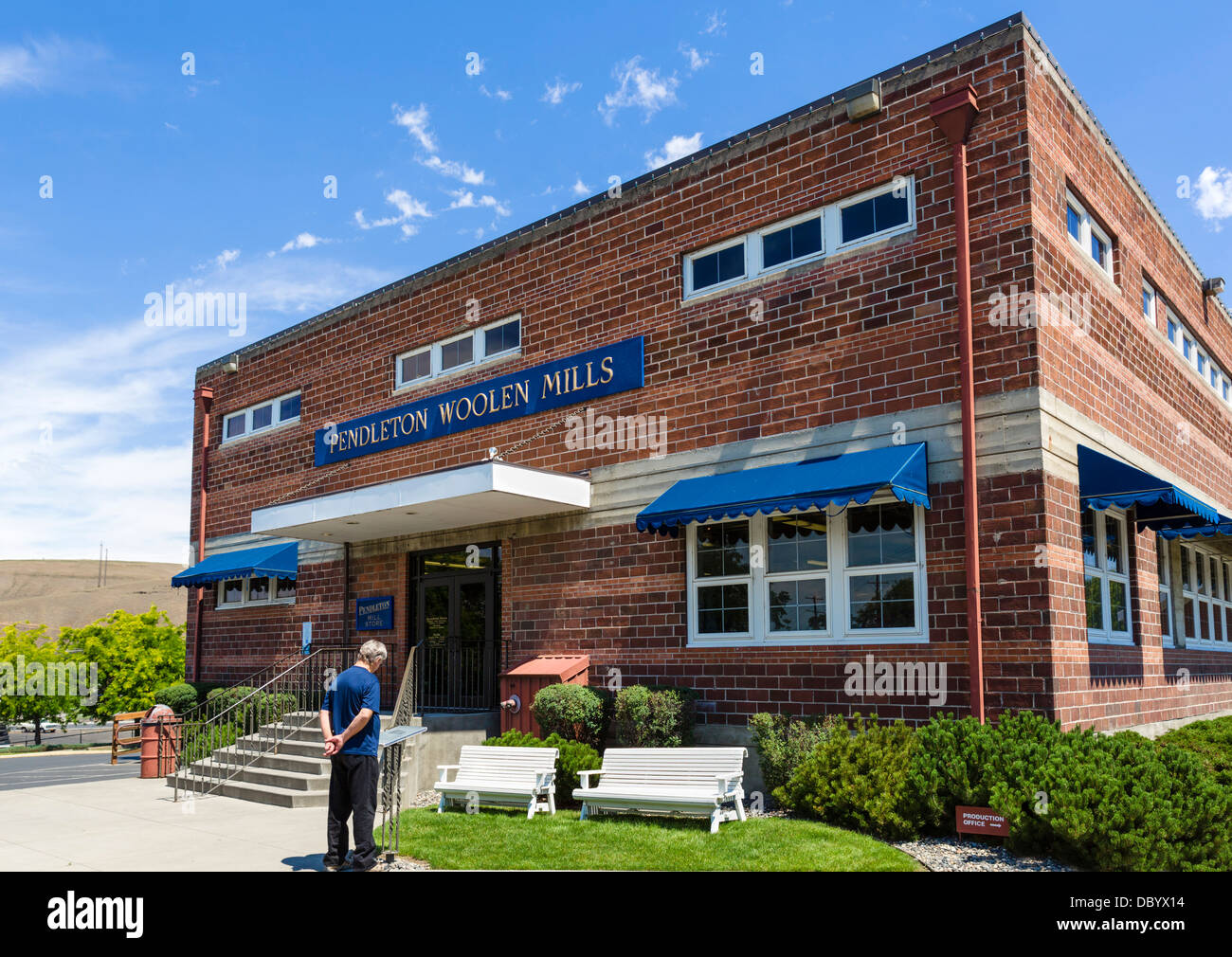 Il famoso Pendleton Woollen Mills, Pendleton, Oregon, Stati Uniti d'America Foto Stock