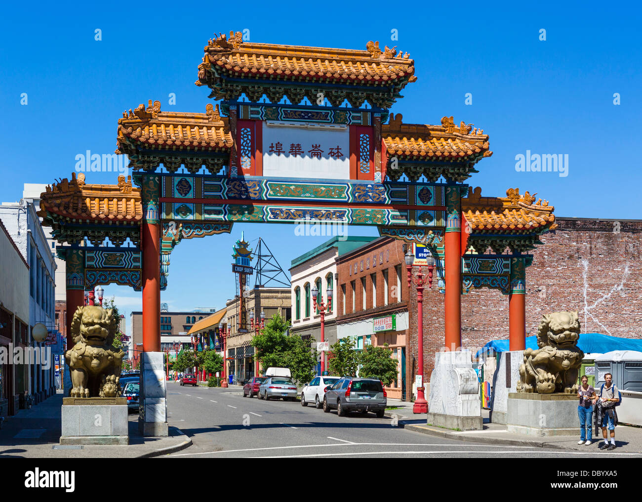 Gateway a Chinatown, Portland, Oregon, Stati Uniti d'America Foto Stock