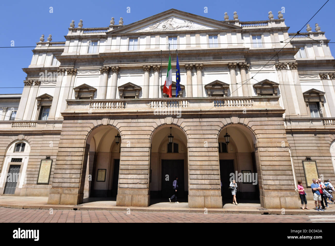 Piazza della Scala, migliore e più famosa opera a Milano e in Italia. Foto Stock