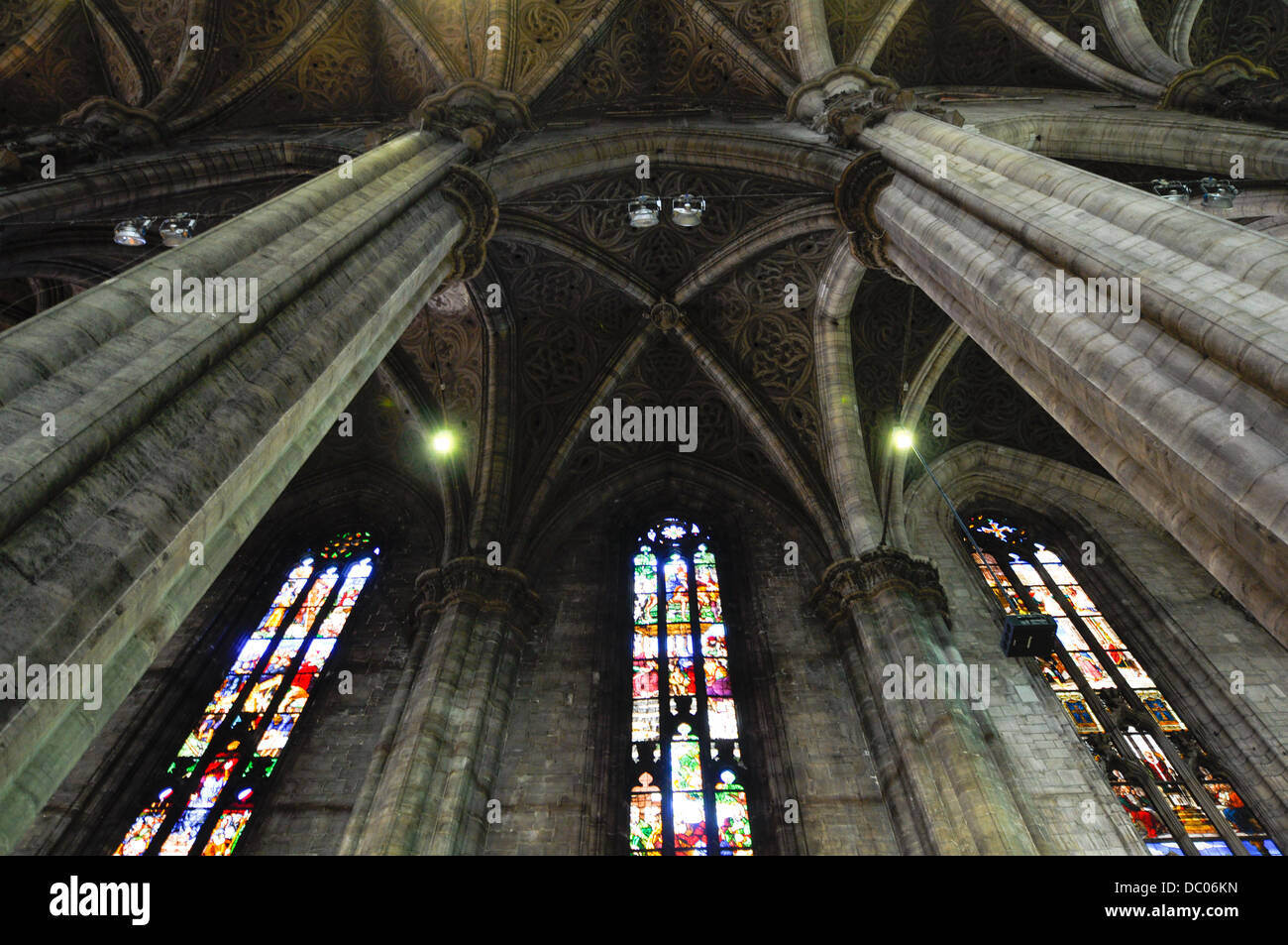 Milano Duomo, uno dei la più grande chiesa in stile gotico nel mondo. Foto Stock