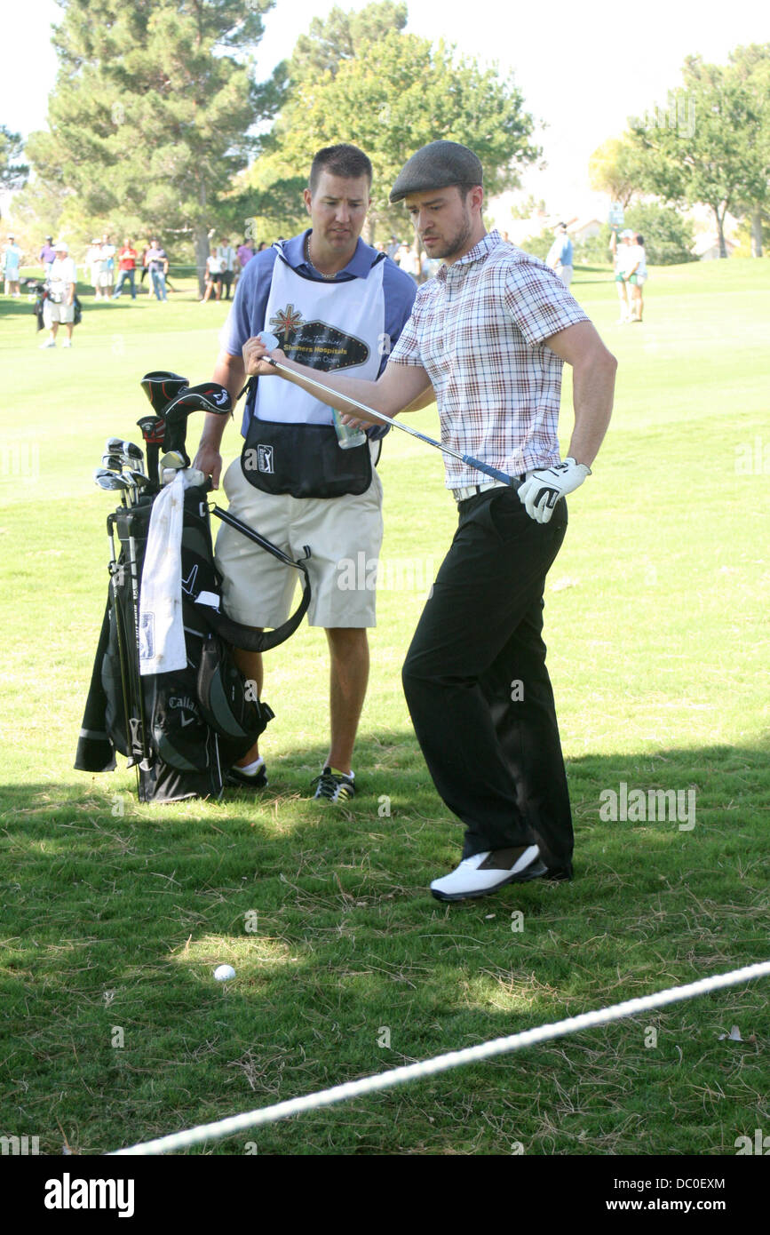 Justin Timberlake la riproduzione del 2011 Justin Timberlake Shriners ospedali per bambini Open Championship Pro-Am Las Vegas Nevada - 28.09.11, Foto Stock