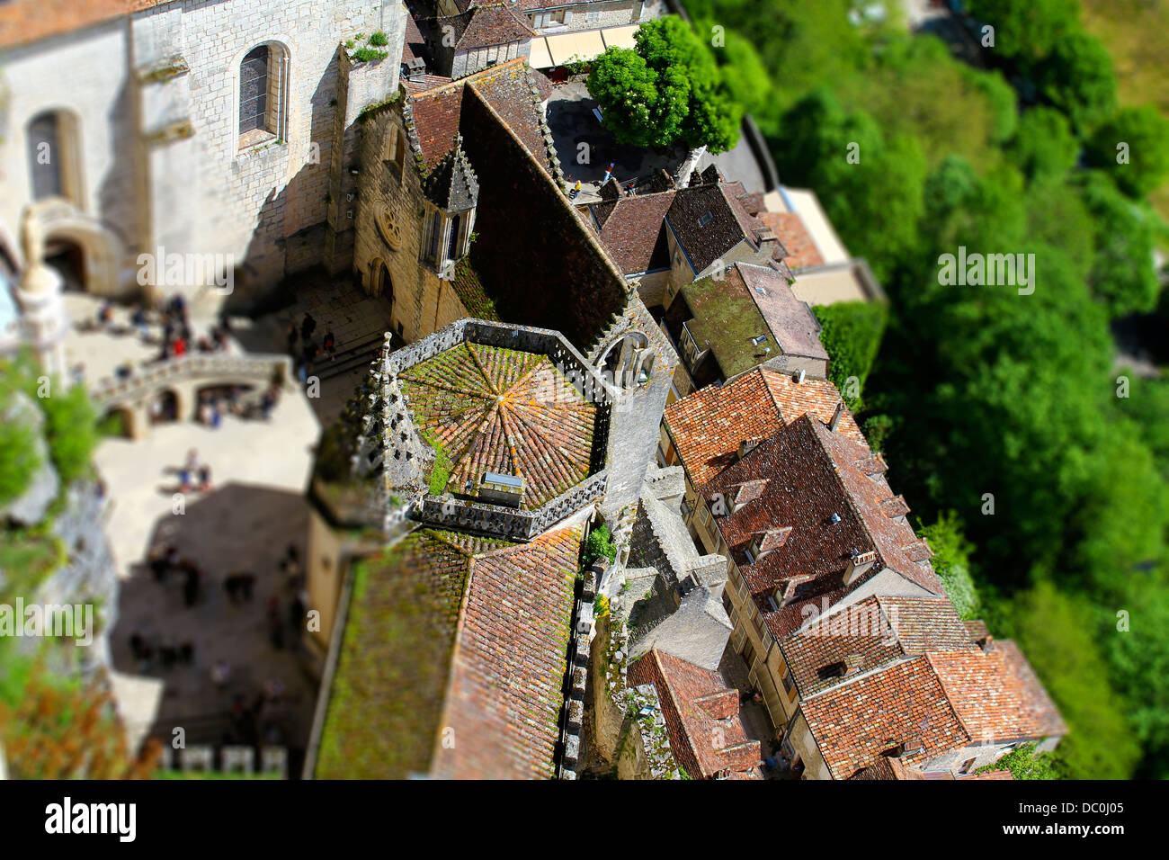 Rocamadour - uno dei più belli e più visitati borghi medievali in Francia. Foto Stock